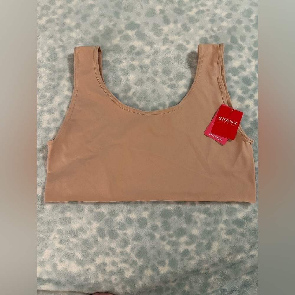 Spanx Cropped Tank Sz 2X Vintage Rose Nude Smoothing Seamless Shape NEW *READ*